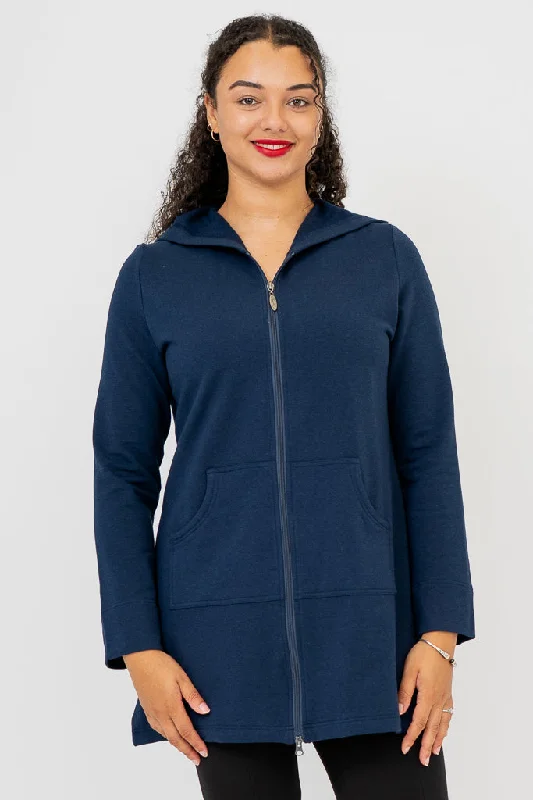 Comfortable Women's Apparel Summer Fashion Cortes Jacket, Indigo, Bamboo