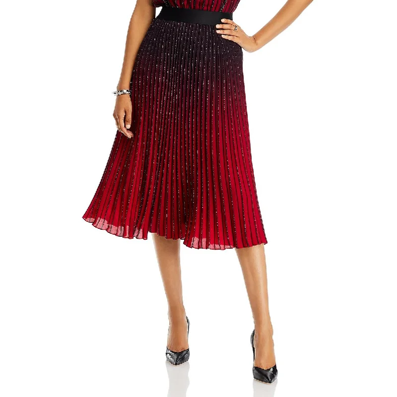 Charming Women's Clothes For Special Events Casual Chic Womens Pleated Glitter Midi Skirt