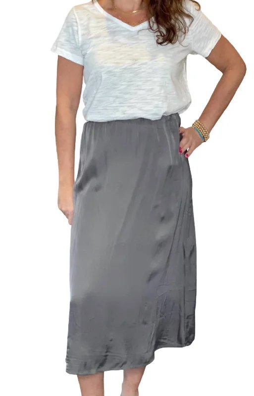 Women's Holiday Apparel Limited Time Flash Sale Midi Skirt In Volcanic Glass