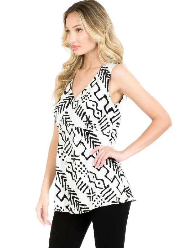 Comfortable Women's Clothing Special Offer Tianello Tencel "Mud" Print "Beth" Tank