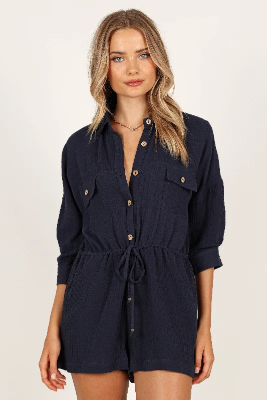 Casual Outfit For Women Day-To-Night Styles Arya Playsuit - Navy