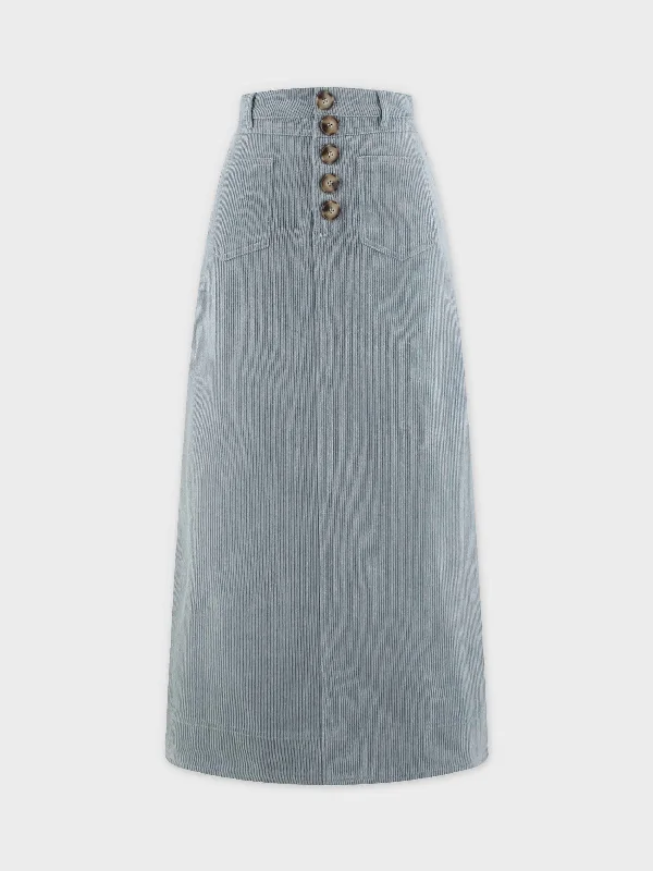 Women's Casual Garments Trend Alert Straight Pocket Skirt-Ocean Blue