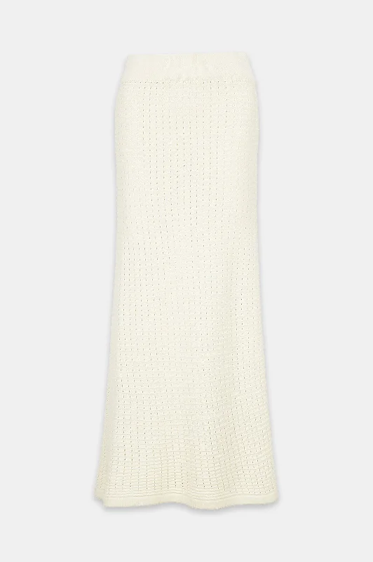 Women's Fashionable Attire For Work Fashion For Every Occasion Knitted Skirt in Ivory