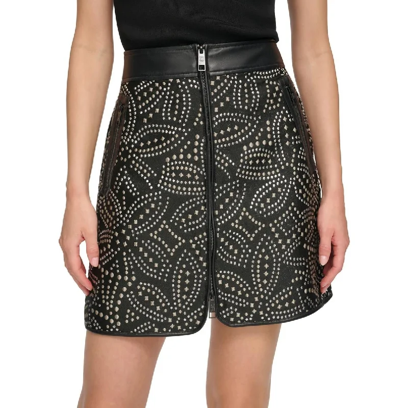 Affordable Women's Clothes Unbeatable Prices Womens Embroidered Studded Mini Skirt