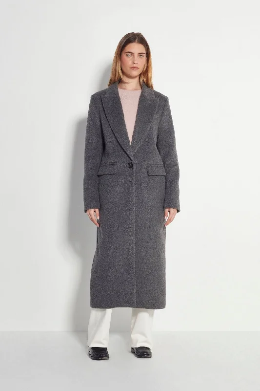 Women's Casual Wear Outfit Timeless Elegance Redefined Juliette Hogan Mantelle Coat - Grey Fur