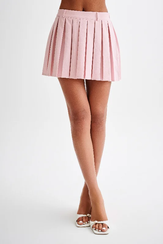 Women's Vintage Attire Exclusive Discounts Mura Pleated Mini Skirt - Baby Pink