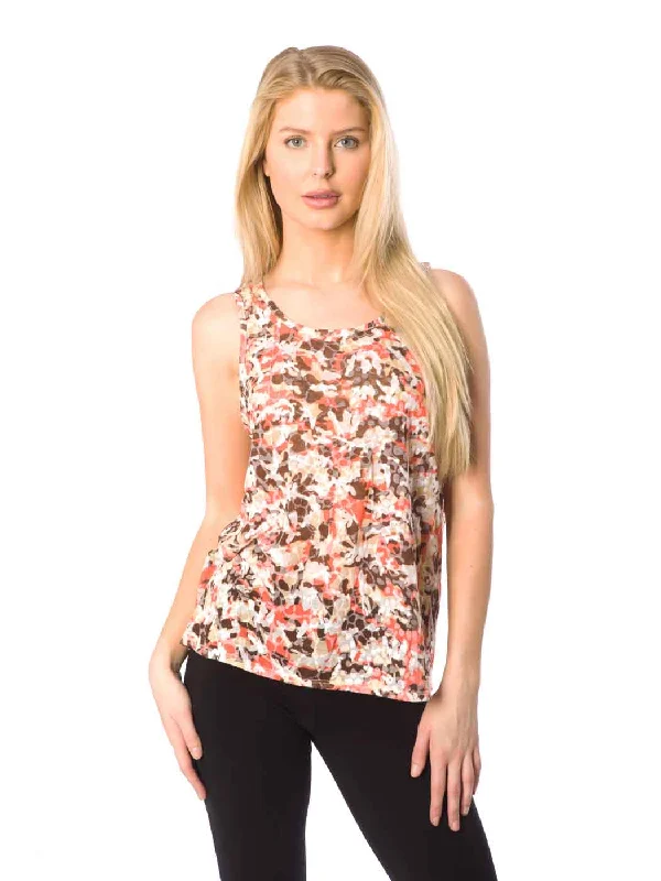 Women's Holiday Clothing Mega Sale "EONA" Printed Knit "Burnout" Crop Tank