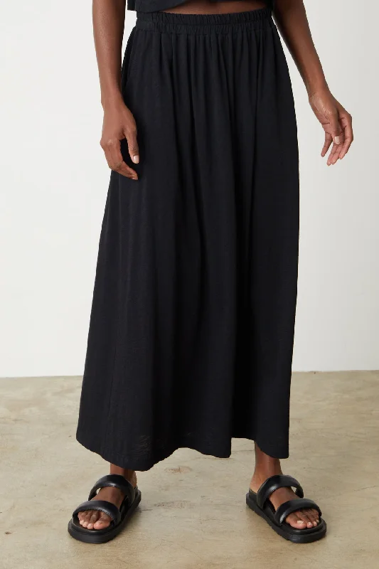 Vintage-Inspired Women's Apparel New Season Fashion Preview Sale GWEN COTTON SLUB MAXI SKIRT