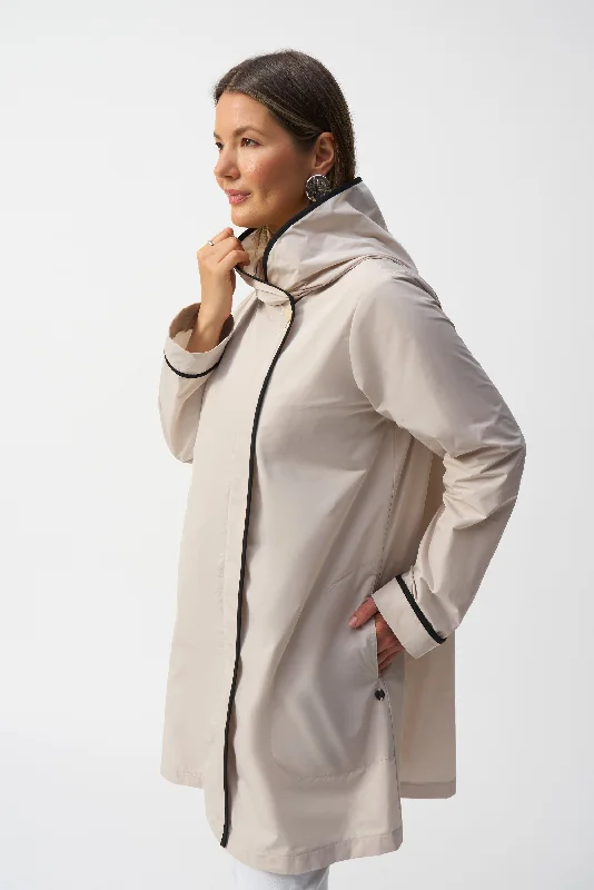 Casual Chic Women's Clothes Huge Discounts This Week Joseph Ribkoff Memory Hooded Trapeze Coat - 251184