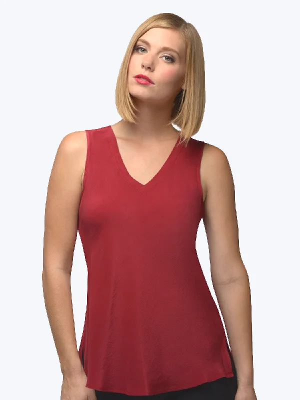 Women's Formal Clothes Style Revolution Tianello Crepe de Chine Washable Silk Erika Bias Tank