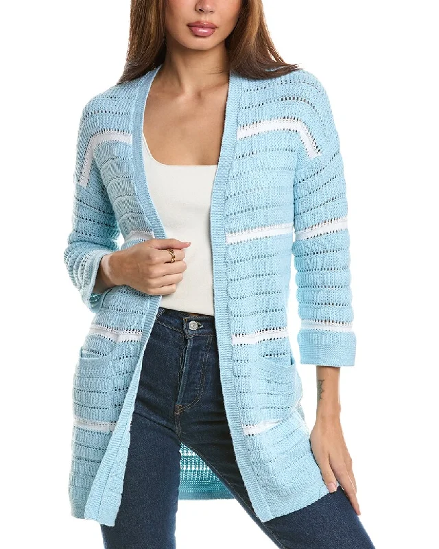 Women's Workout Clothing Chic Outfits Forte Cashmere Texture Stripe Cardigan