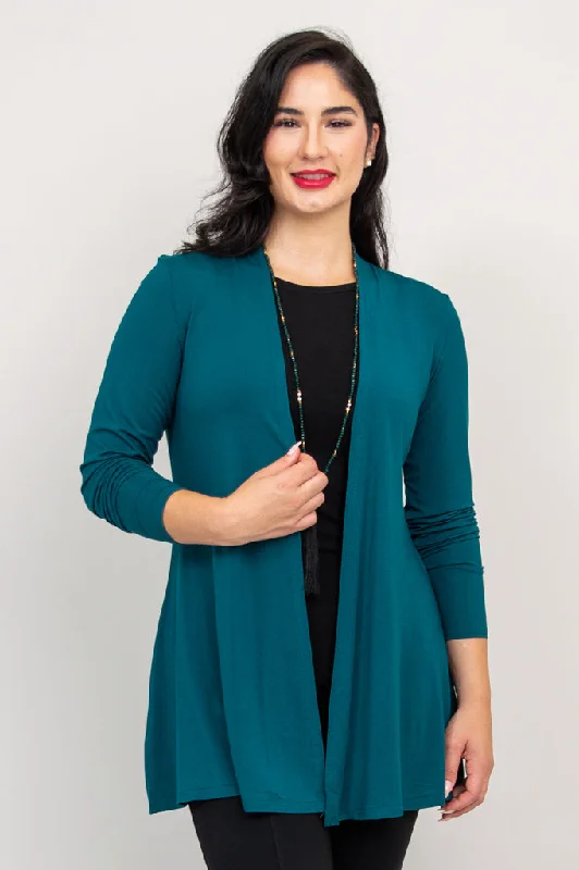 Women's Outerwear Garments Trend Setting Wardrobe Chopra Jacket, Teal, Bamboo