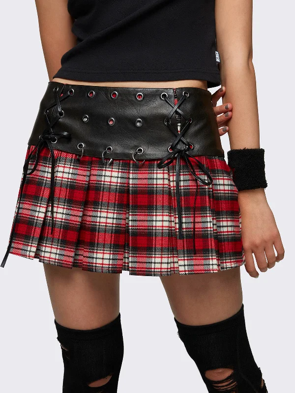 Women's Active Outfit For Fitness Big Savings On Rustic Countryside Styles Valkyrie Pleated Plaid Mini Skirt