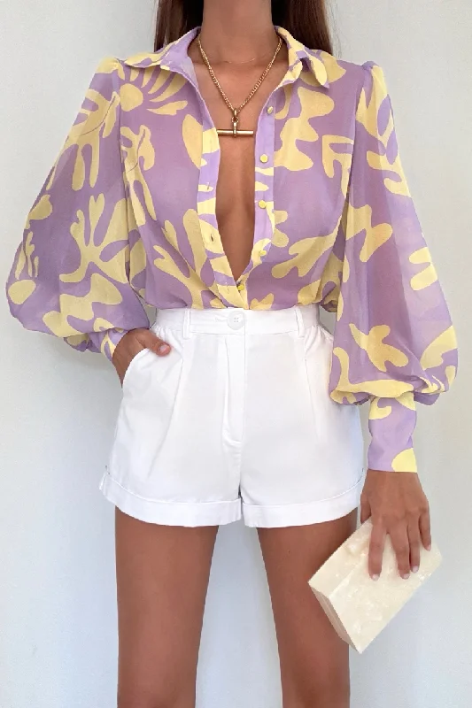 Stylish Women's Garments For Holidays Y2K Nostalgic Fashion Look FLEETWOOD BLOUSE - LILAC  BOTANICA