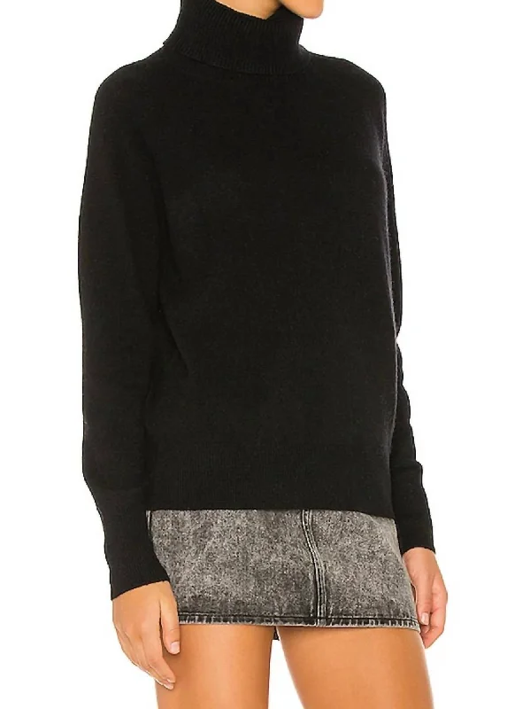 Plus-Size Women's Clothing Lighten Up With Nordic Styles Essential Cashmere Turtleneck In Black