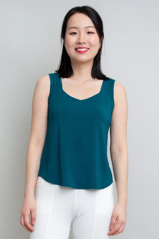 Affordable Women's Clothing Comfort First Women's Fashion Ritzy Tank, Teal, Bamboo