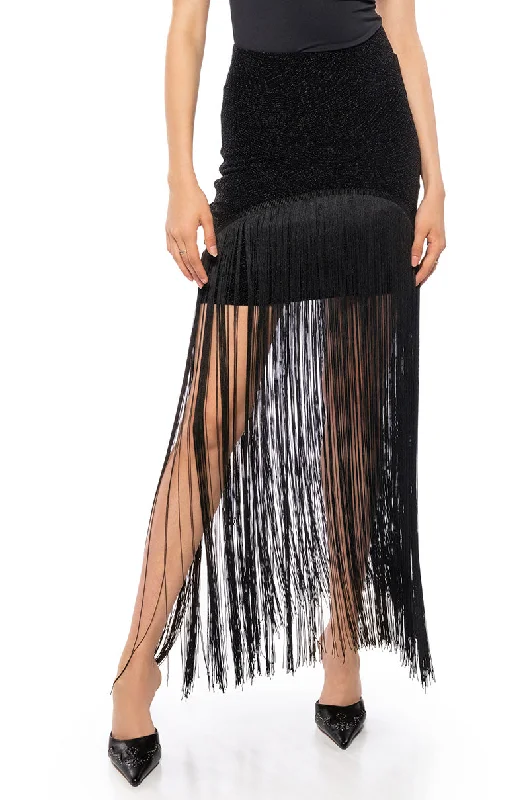 Women's Travel Garments Fashion Sale GLIMPSE OF ME FRINGE MINI SKIRT