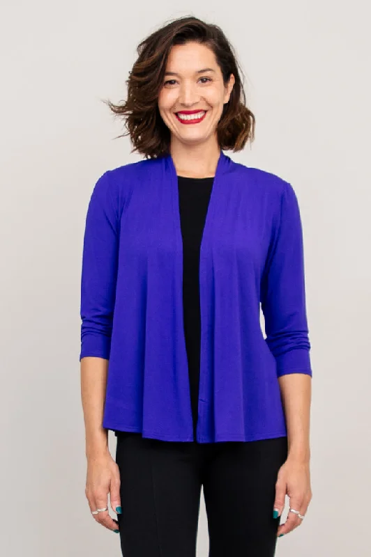 Women's Comfy Attire For Lounging Signature Style Essentials Kathy Jacket, Violet, Bamboo