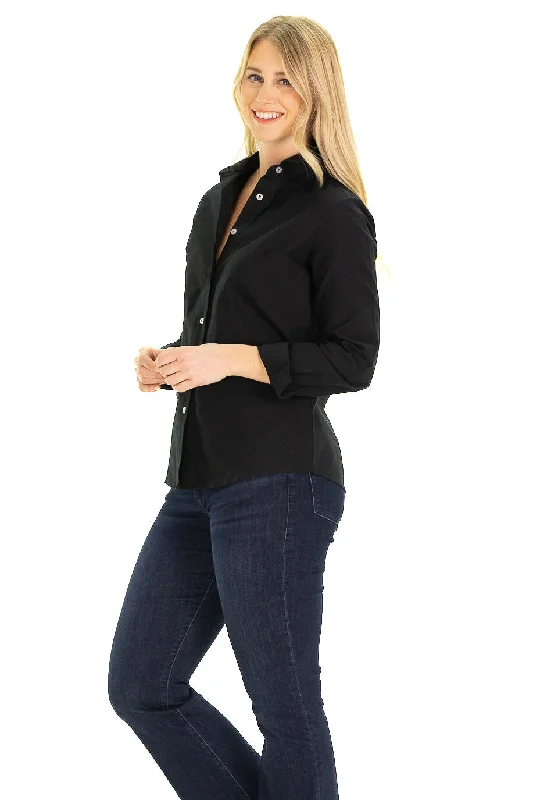 Casual Clothing For Women Budget Friendly The Sheridan Top in Black Oxford