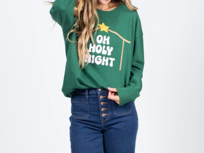 Women's Evening Wear Outfit Popular Collection Oh Holy Night Sweater In Green