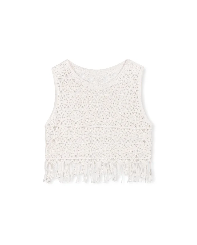 Women's Professional Apparel Dive Into Trendy Women's Fashion Crochet Fringe Hem Vest