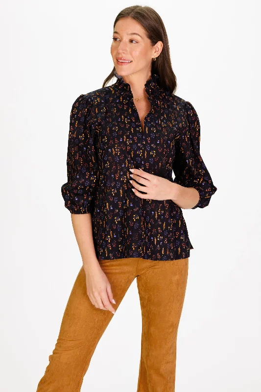 Timeless Women's Garments Flash Sale Annalise Popover in Black Floral