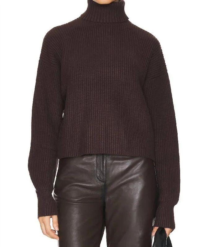 Affordable Women's Clothing Early Access To Art Deco Styles Sale Heavy Cozy Turtleneck In Bark