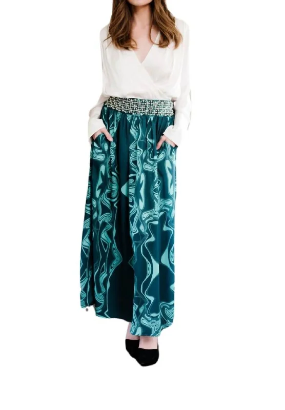 Modern Women's Attire Summer Essentials Lillian Skirt In Emerald Marble