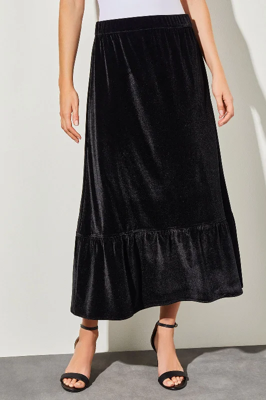 Women's Contemporary Apparel Big Discounts Maxi A-Line Skirt - Flounce Velvet